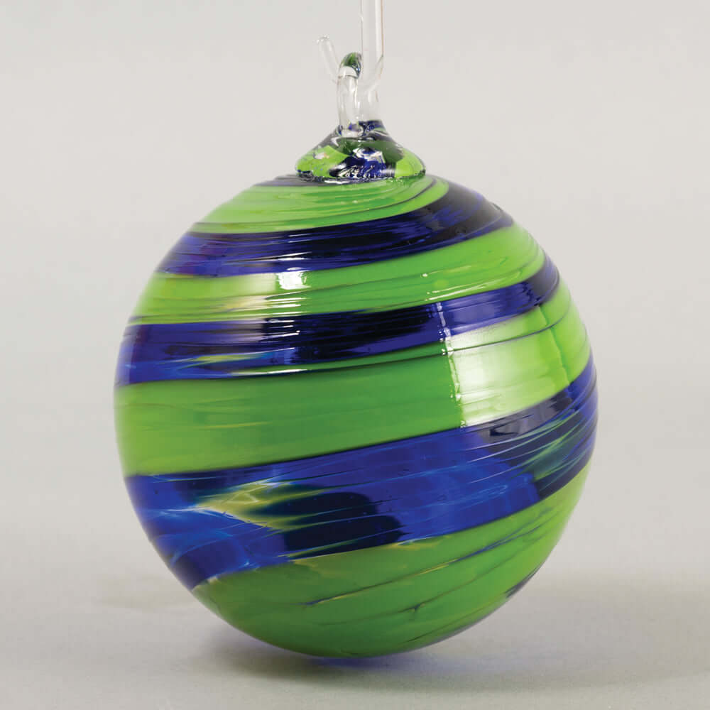 Sunday Blue Glass Ball Ornament