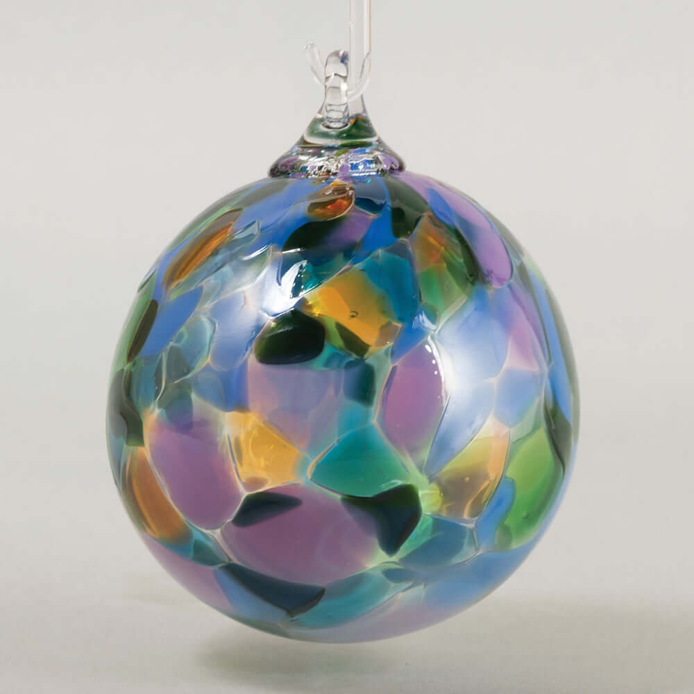 Purple Mystique Orchid Glass Ball Ornament