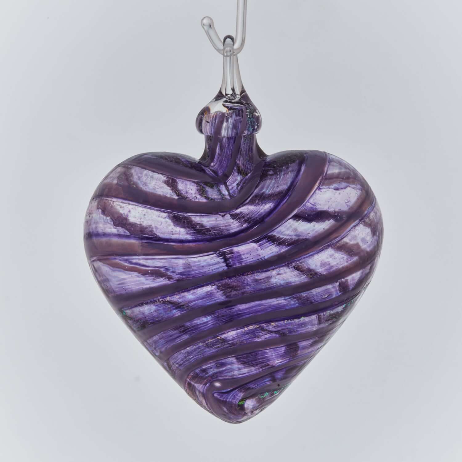 Purple Jasmine Glass Heart Ornament