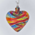 Rainbow Cane Glass Heart Ornament