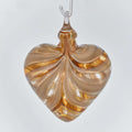Golden Amber Glass Heart Ornament
