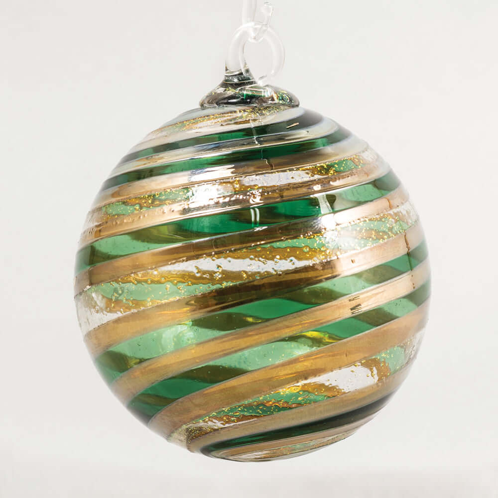 Golden Evergreen Glass Ball Ornament