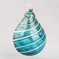 Teal Shimmer Glass Teardrop Ornament