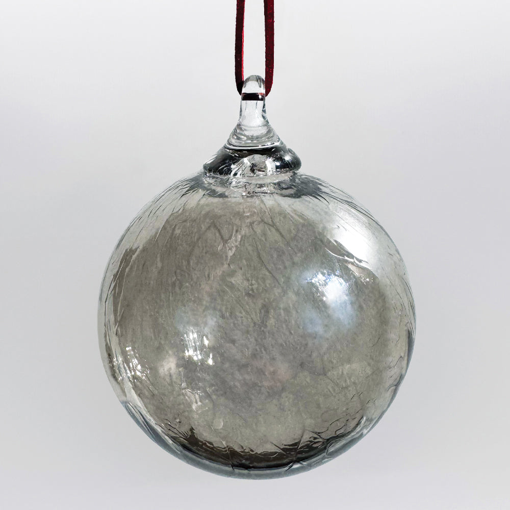 Silver Bell Glass Ball Ornament