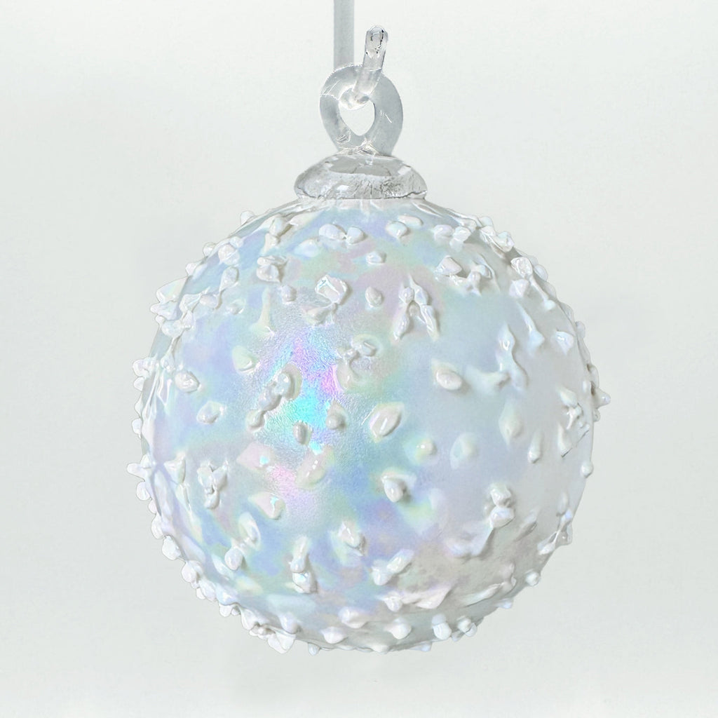 Frosty Glass Snowball Ornament