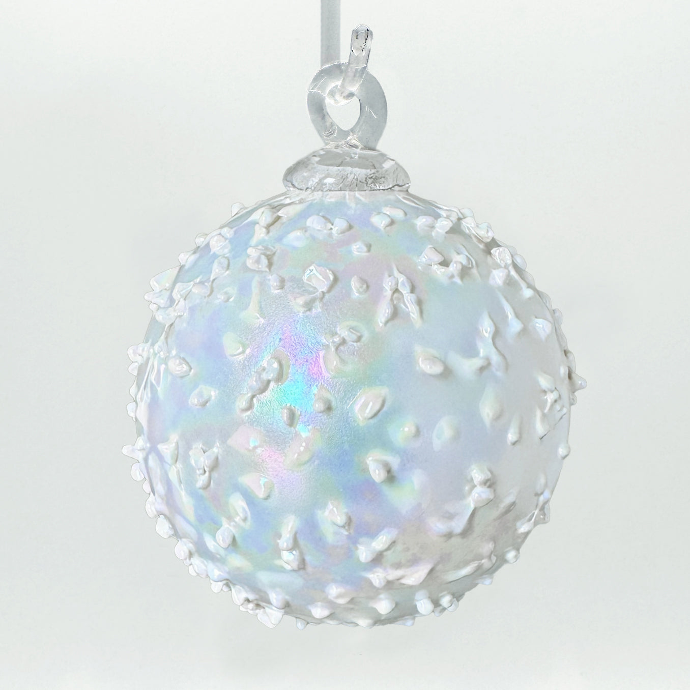 Frosty Glass Snowball Ornament