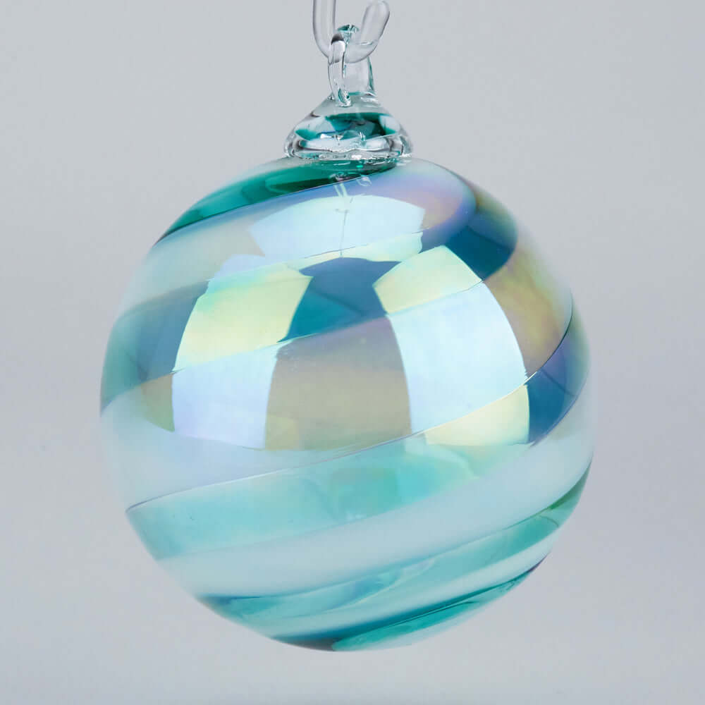Mojito Swirl Glass Ball Ornament