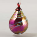Holiday Swirl Raindrop Glass Ornament