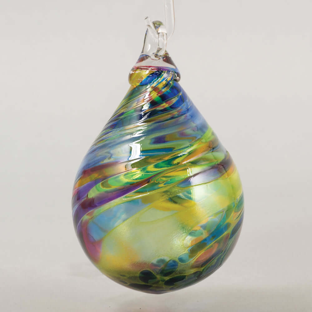 Chameleon Raindrop Glass Ornament