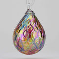 Rainbow Diamond Facet Raindrop Glass Ornament