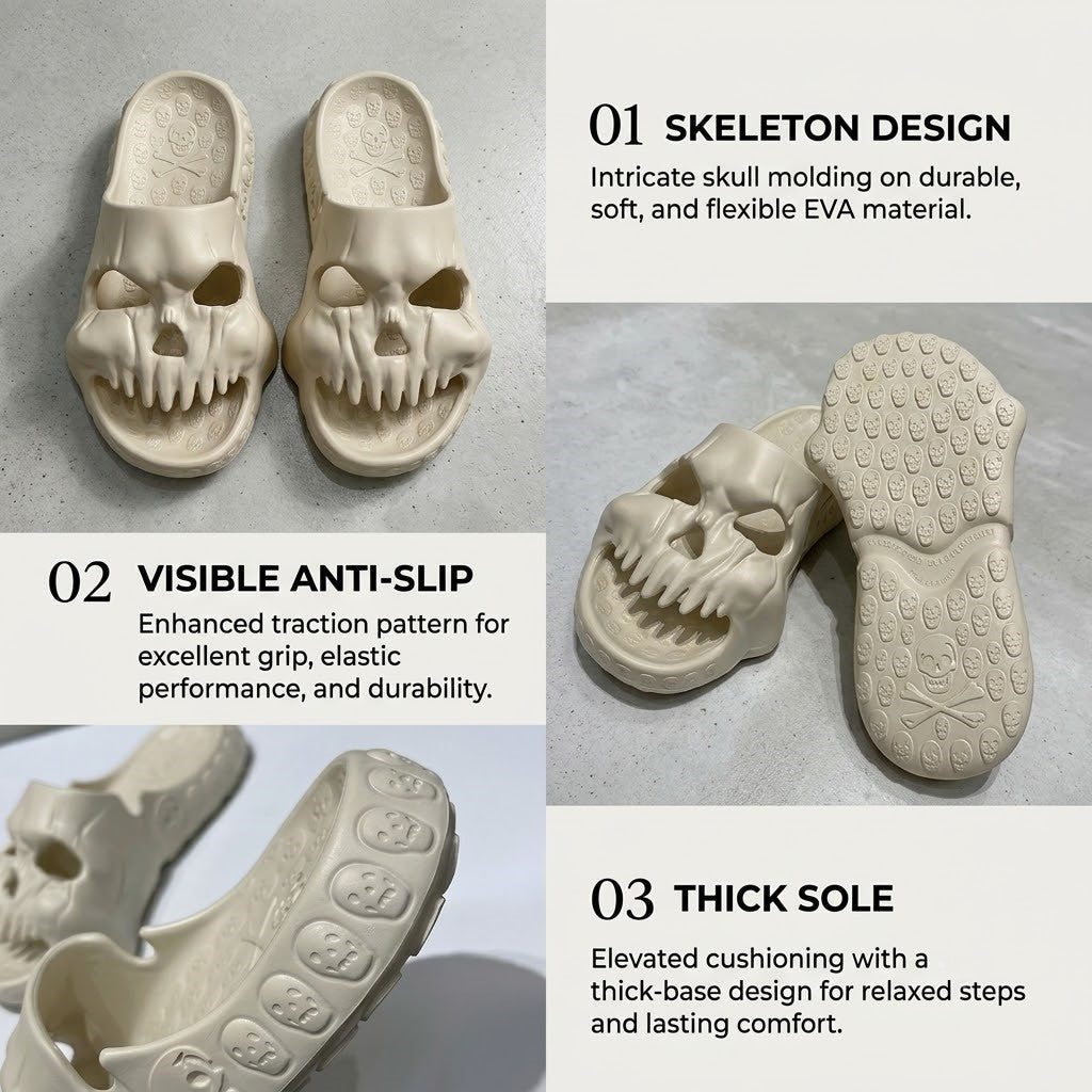 Bone Walk Skull Slide Sandals