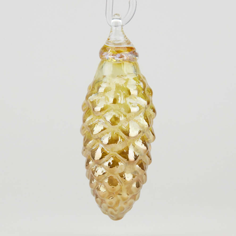 Gold Glass Pinecone Ornament