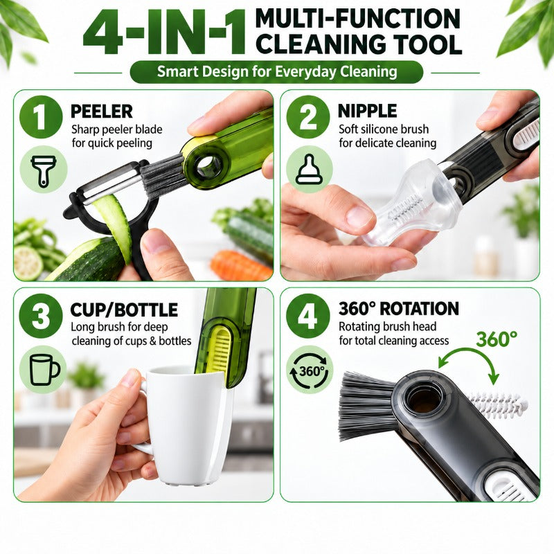 Multitrust 3 in 1 U Shaped Bottle Brush