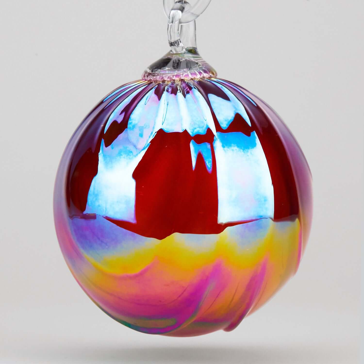Rainier Cherry Drape Glass Ball Ornament