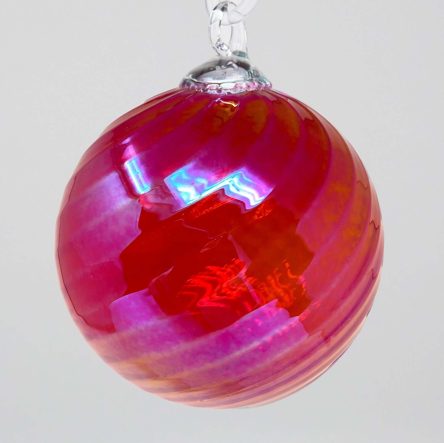 Rainier Cherry Twist Glass Ball Ornament
