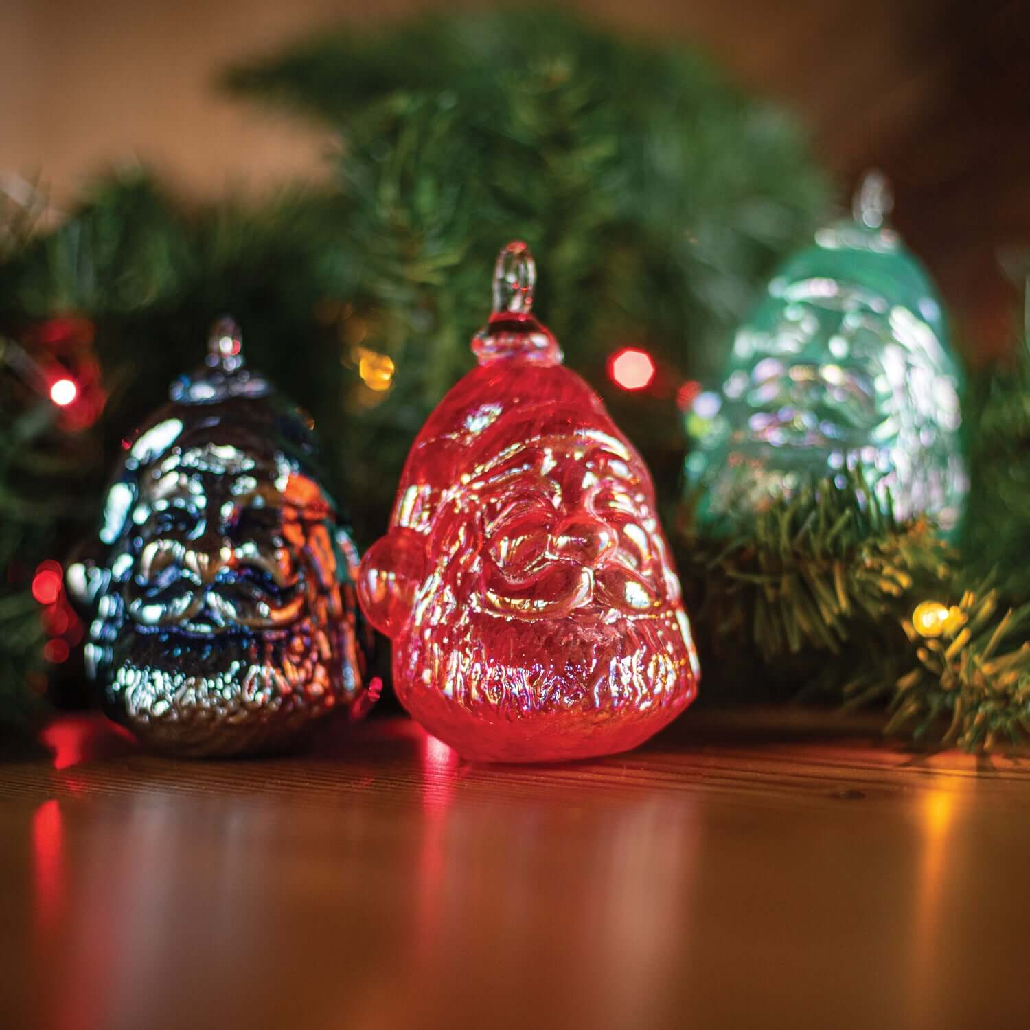 Holiday Punch Glass Santa Ornament