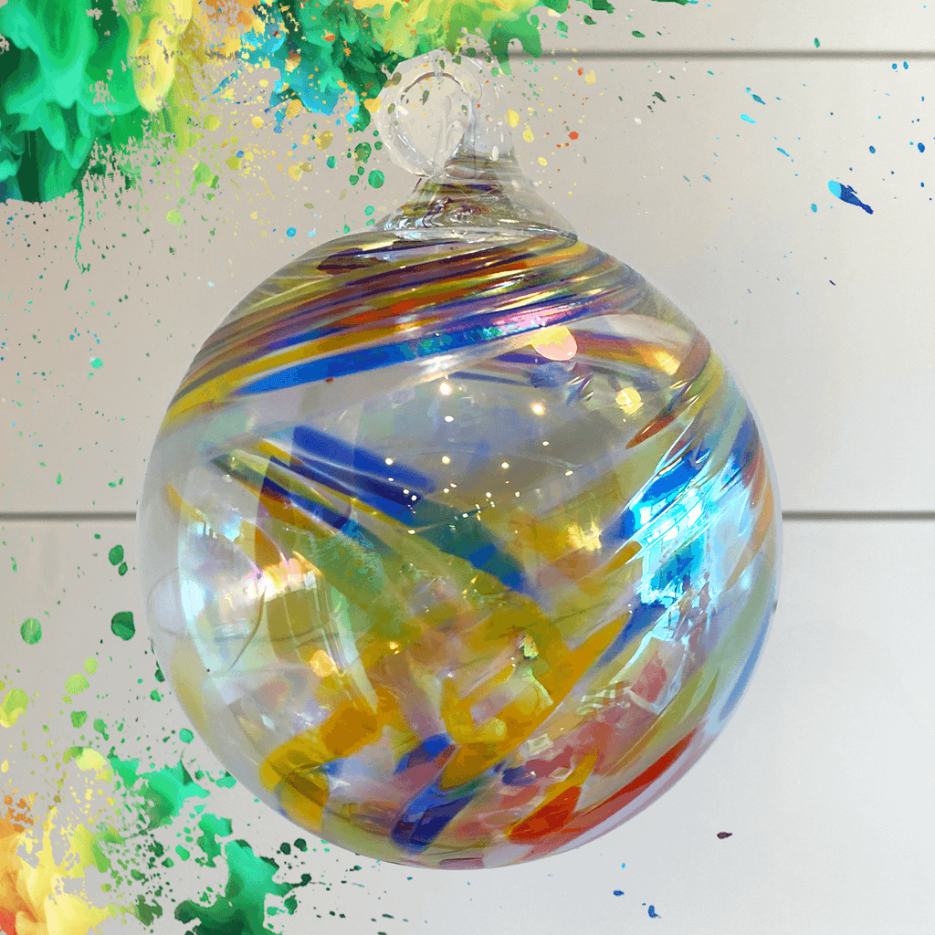 Clown Feather Glass Ball Ornament