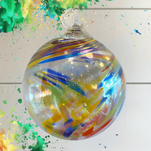 Clown Feather Glass Ball Ornament