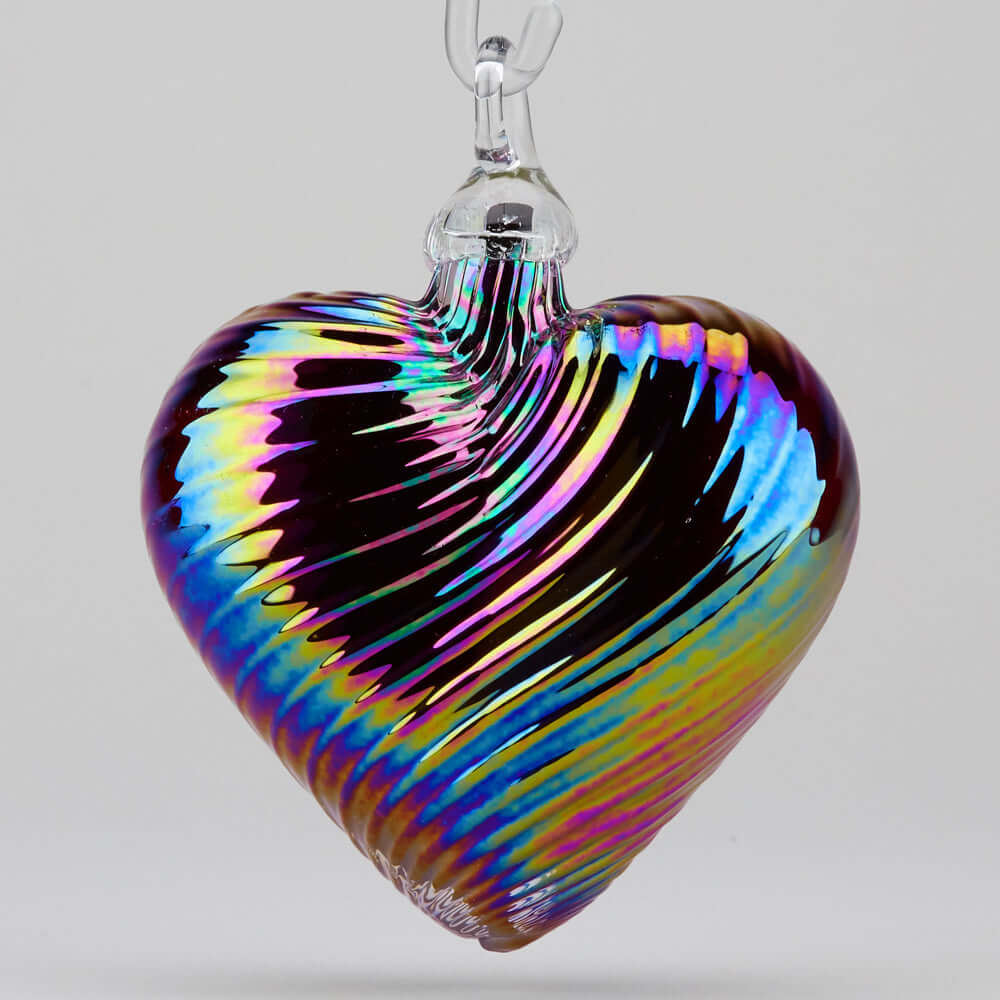 January Garnet Glass Heart Ornament