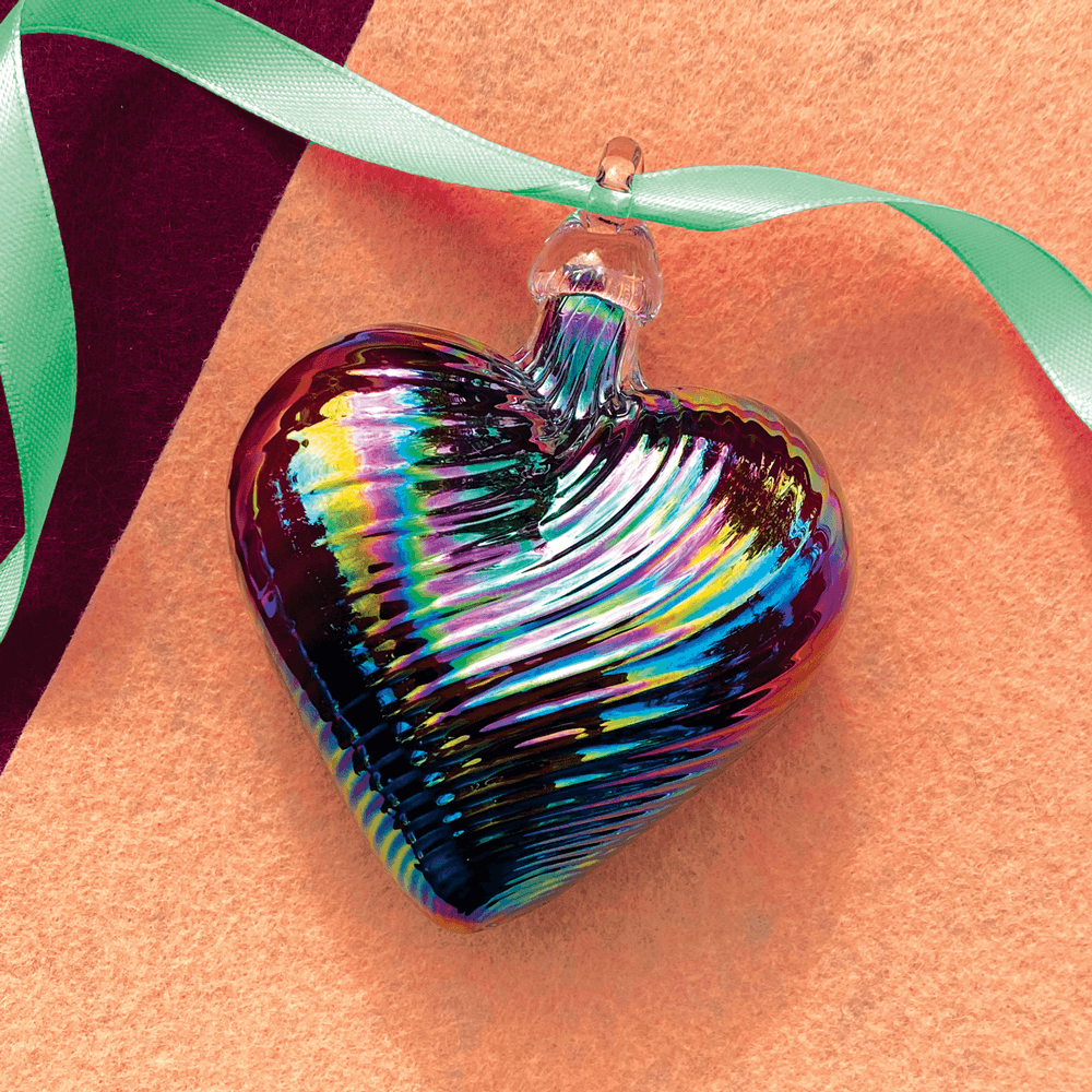 January Garnet Glass Heart Ornament