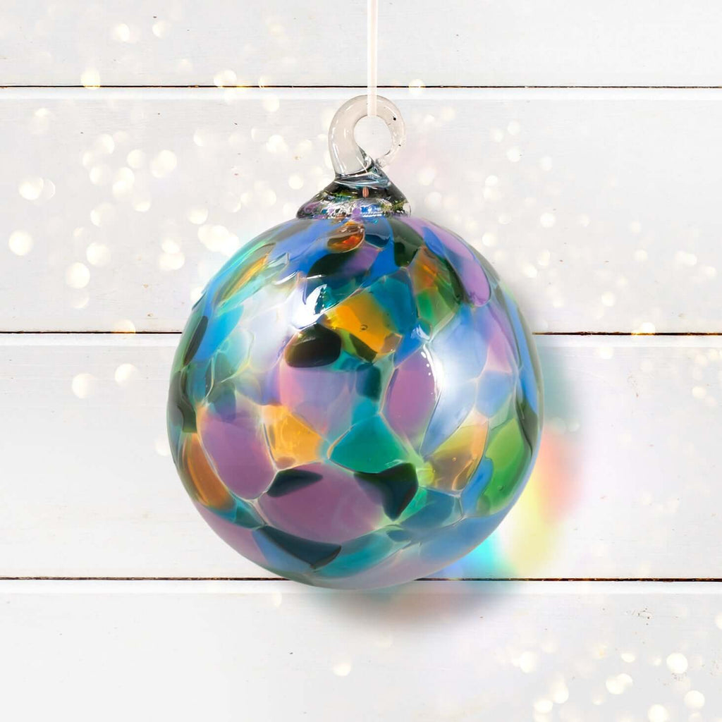 Purple Mystique Orchid Glass Ball Ornament