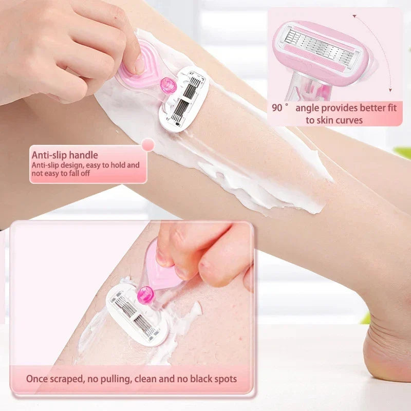 Compact Pink Lady Protective Razor Set