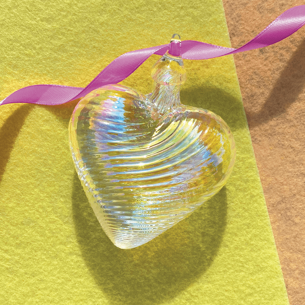 April Diamond Glass Heart Ornament