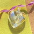 April Diamond Glass Heart Ornament
