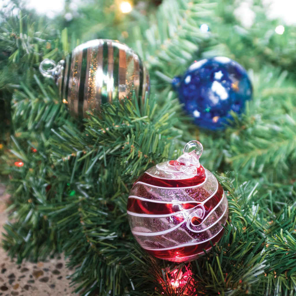 Golden Evergreen Glass Ball Ornament