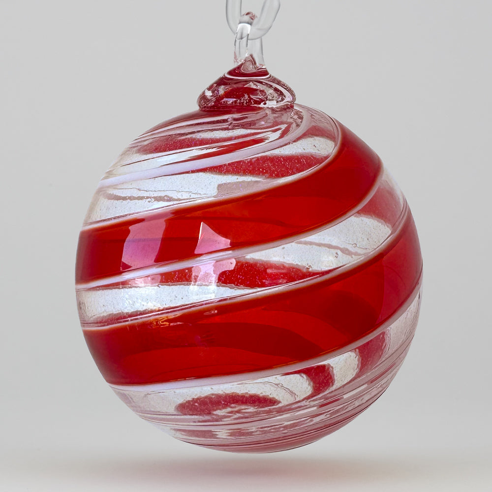 Red Spin Glass Ball Ornament