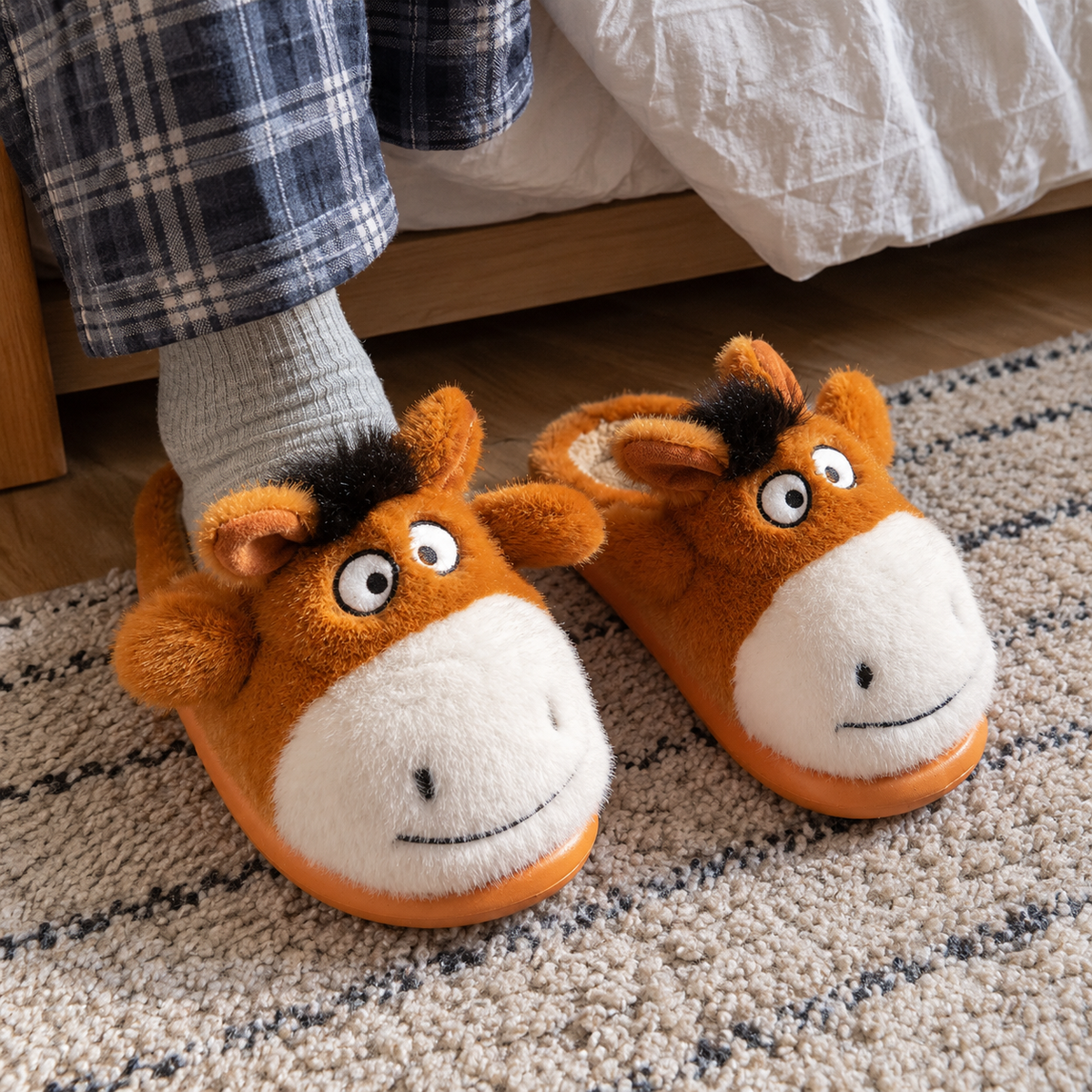 Lazy Donkey Fluffy House Slippers