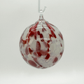 Crimson & Gray Glass Ball Ornament