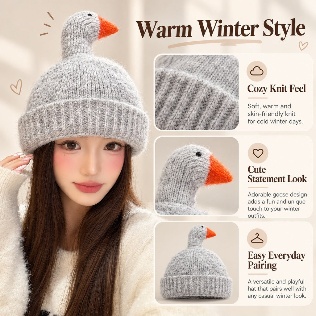 Chicken Head Knitted Winter Beanie