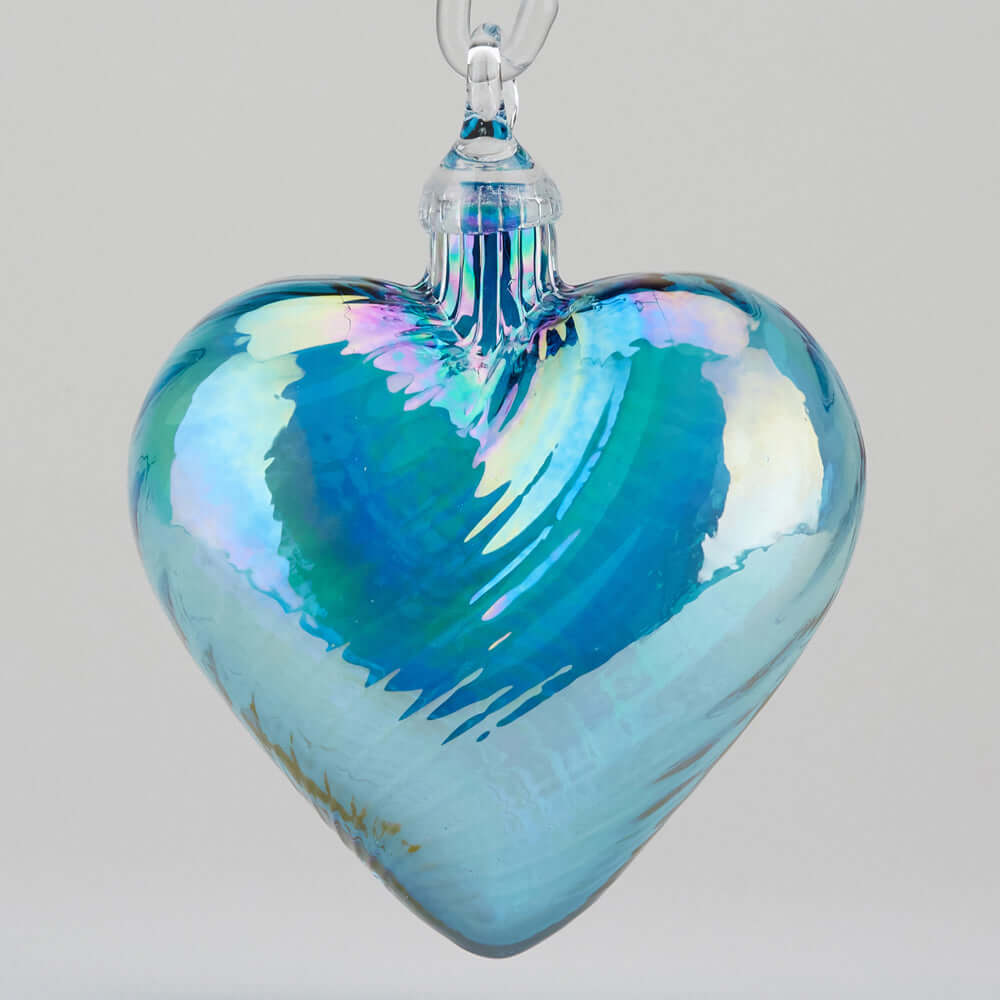 December Topaz Glass Heart Ornament