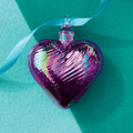 February Amethyst Glass Heart Ornament