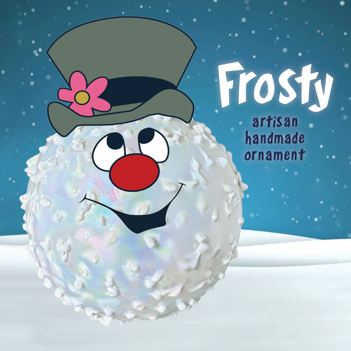 Frosty Glass Snowball Ornament
