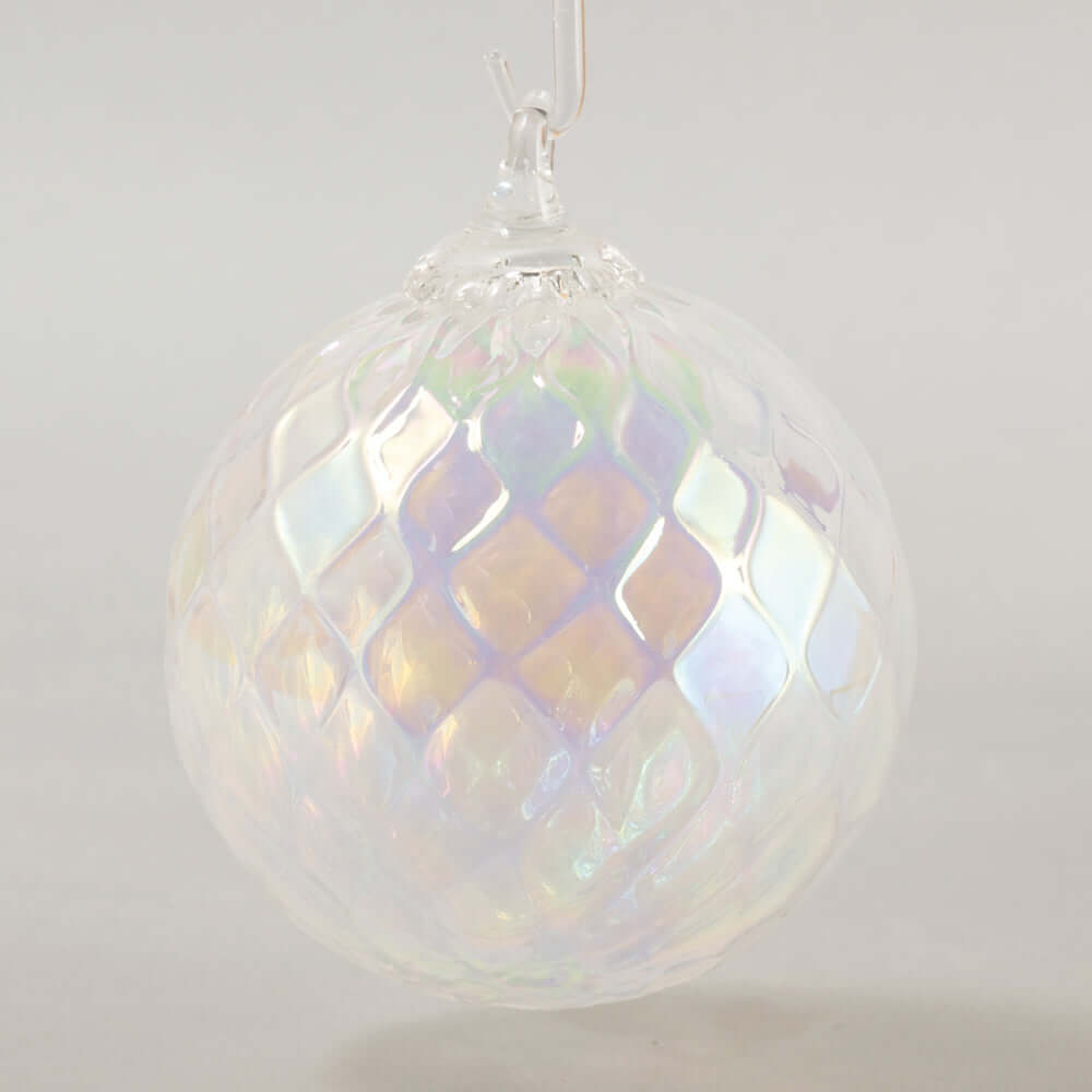 June Pearl Facet Glass Ball Ornament