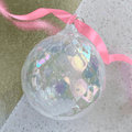 June Pearl Facet Glass Ball Ornament