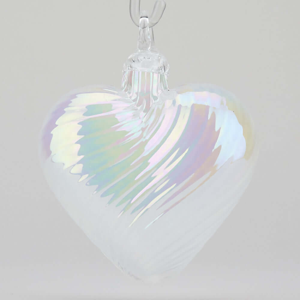 June Pearl Glass Heart Ornament