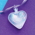 June Pearl Glass Heart Ornament