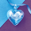 March Aquamarine Glass Heart Ornament