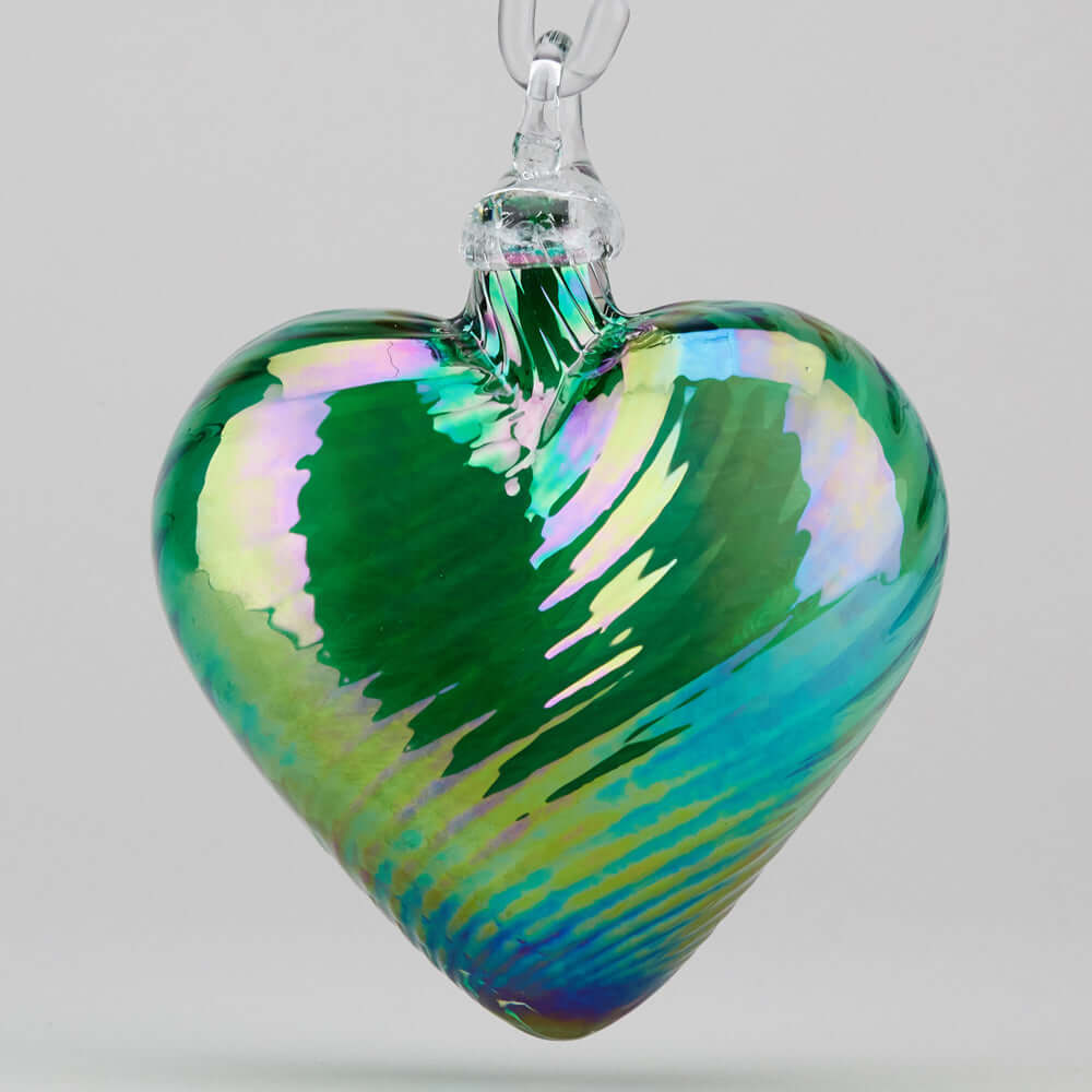 May Emerald Glass Heart Ornament