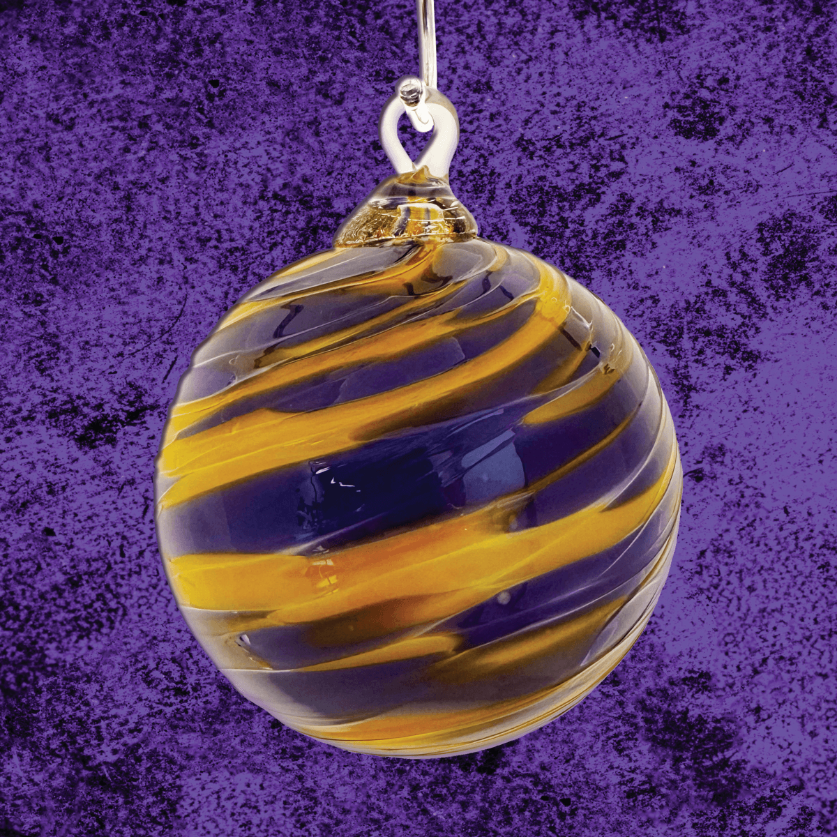 Purple & Gold Glass Ball Ornament