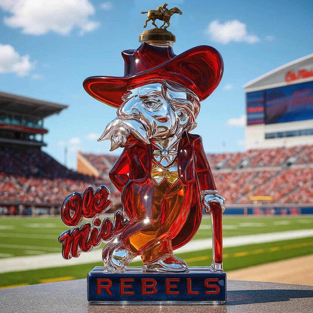 Ole Miss Rebels Whiskey Bottle