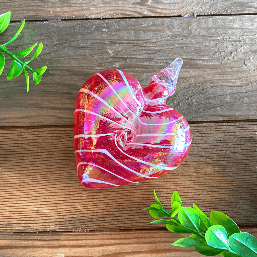 Cupid Red Heart Glass Ornament