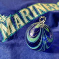 True to the Blue Glass Ball Ornament