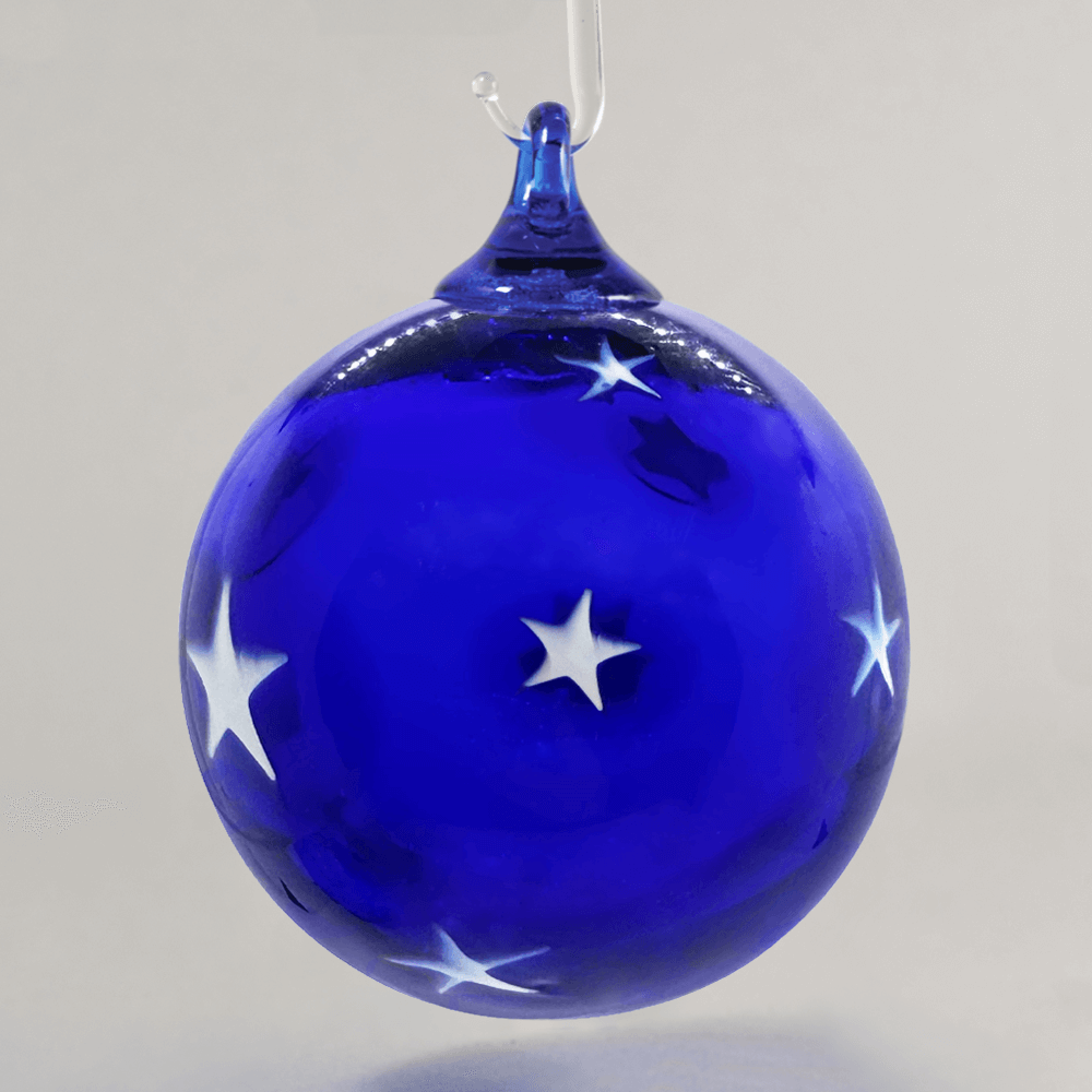 Twinkle Glass Star Ball Ornament