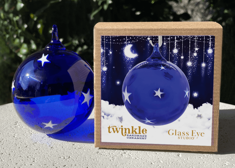 Twinkle Glass Star Ball Ornament