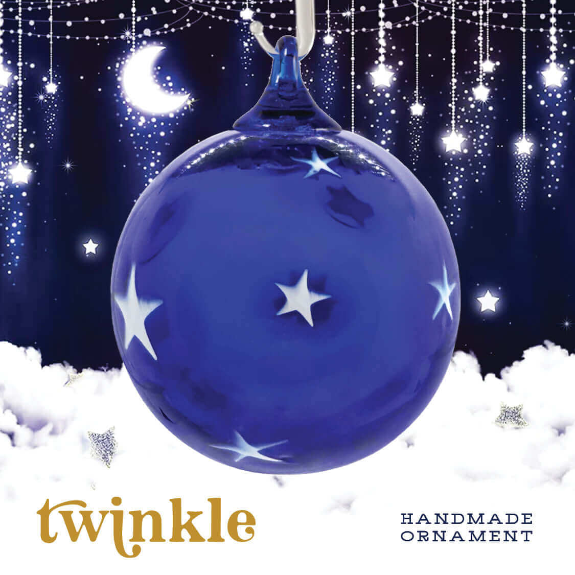 Twinkle Glass Star Ball Ornament