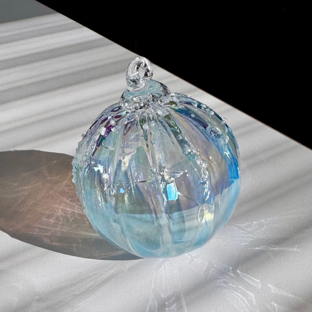 White Christmas Glass Ball Ornament
